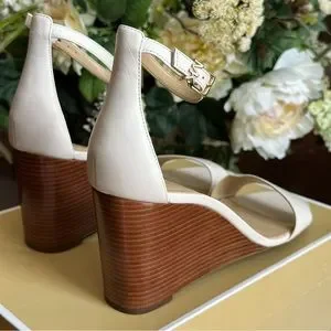 MICHAEL KORS Women’s Fiona Wood Wedge Open Toe Sandals Ankle Strap, Cream MICHAEL Michael Kors | Shoes | Nib Michael Michael Kors  main image 3
